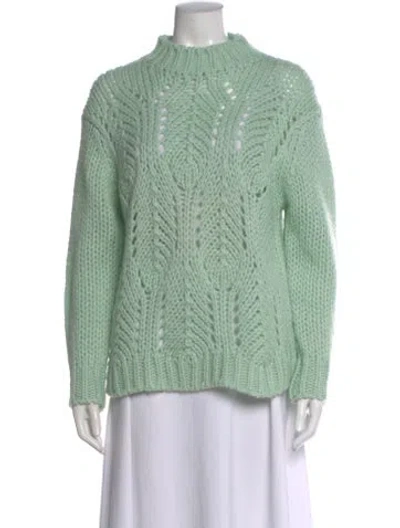 Pre-owned Reiss Mock Neck Sweater In Green