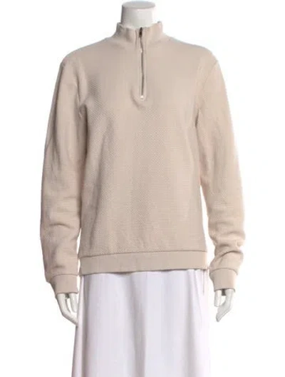 Pre-owned Reiss Mock Neck Sweater In Neutral