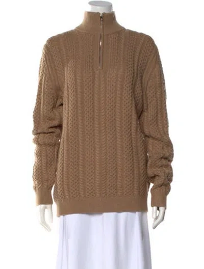 Pre-owned Reiss Mock Neck Sweater In Neutral