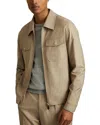 Reiss Light Camel Moleskin Finish Trucker Jacket In Light Camel