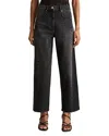 Reiss Molly Barrel Leg Jeans In Washed Grey In Black