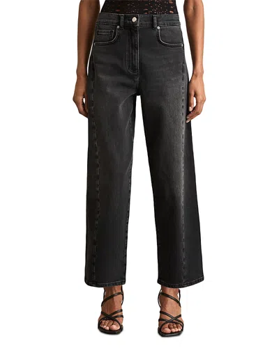Reiss Molly Barrel Leg Jeans In Washed Grey
