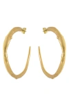 Reiss Molly Molten Hoop Earrings In Gold Tone