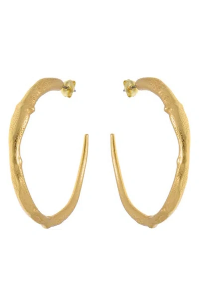 Reiss Molly Molten Hoop Earrings In Gold