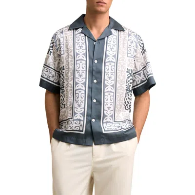 Reiss Momoa Satin Camp Shirt In Multi