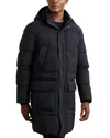 Reiss Moon Longline Quilted Down Coat In Blue
