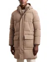 Reiss Mens Light Camel Brown Moon Quilted Longline Stretch-nylon Puffer In Brown