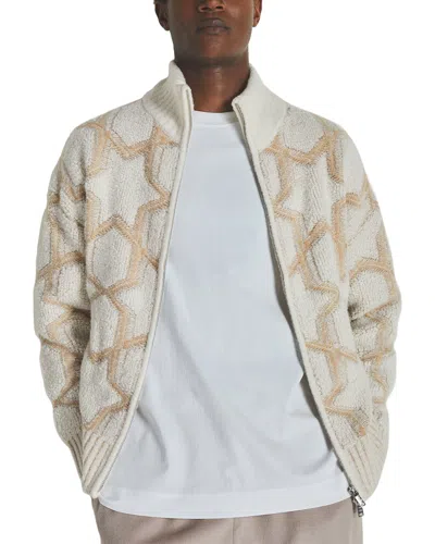Reiss Morgan Cashmere-blend Zip Cardigan In Gray