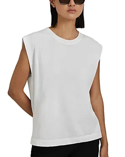 Reiss Morgan - White Cotton Capped Sleeve T-shirt, Xs