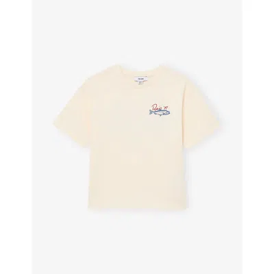 Reiss Kids' White Morgan Fish-print Cotton-jersey T-shirt 3-9 In Neutral