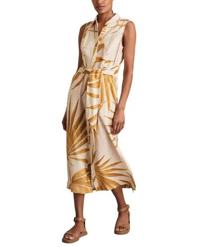 Reiss Morgan Palm Print Sleeveless Dress In Multi