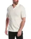 Reiss Snow Merino Wool Open Collar Polo Shirt In White