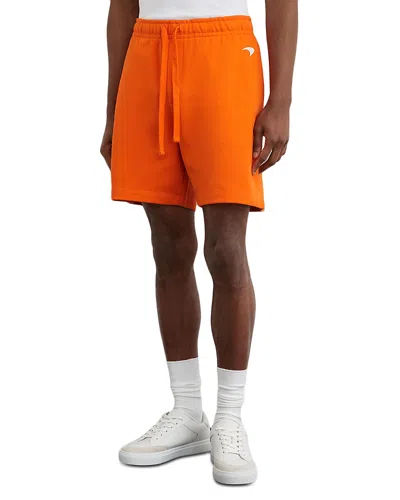 Reiss Motorsport Relaxed Fit 18.5 Drawstring Shorts In Orange