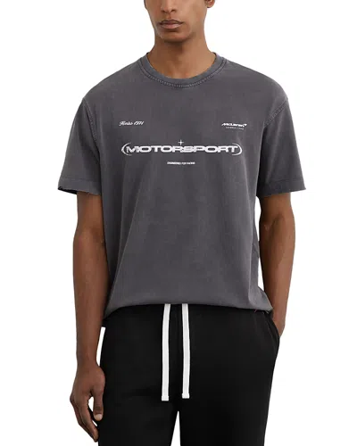 Reiss Motorsport Unisex Logo Crewneck T-shirt In Gray