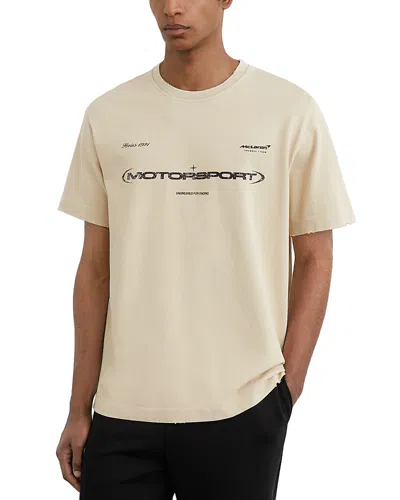 Reiss Motorsport Unisex Logo Crewneck T-shirt In Neutral