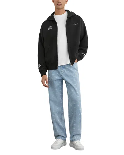 Reiss Motorsport Unisex Zip Through Logo Sweatshirt In Black