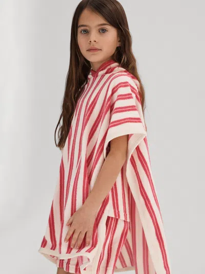 Reiss Multi 4-9 Yrs Hooded Towelling Poncho In Pink