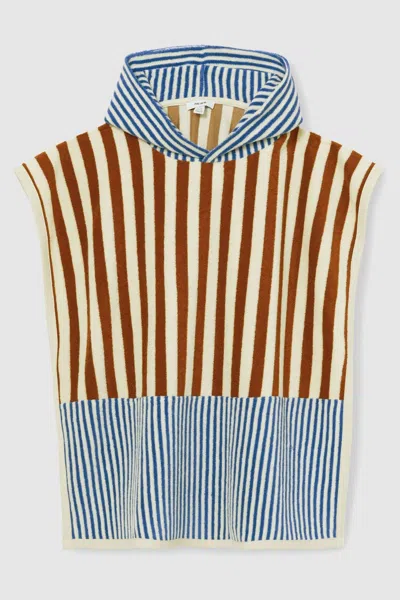 REISS MULTI RAY 4-9 YRS TOWELLING STRIPE HOODED CAPE
