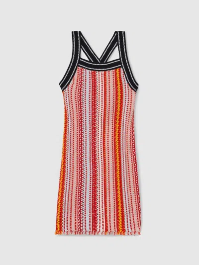 Reiss Multi Amira 13-14 Yrs Cotton Striped Knit Dress