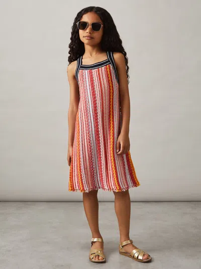 Reiss Multi Amira 4-9 Yrs Cotton Striped Knit Dress