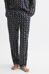 Reiss Multi Cornish Cotton Printed Drawstring Pyjama Bottoms In Multi