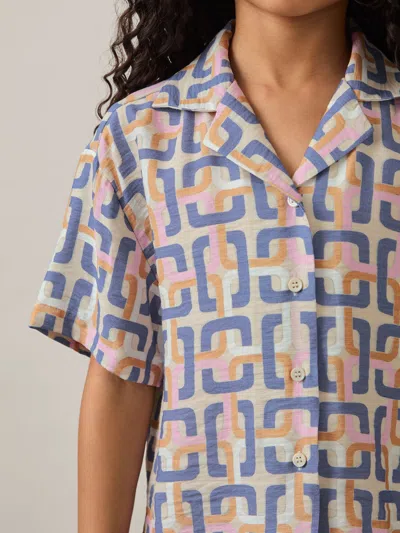 Reiss Multi Eva 9-13 Yrs Geometric Chain Print Shirt
