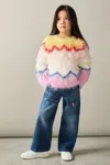 Reiss Multi Fuzz 4-9 Yrs Fluffy Fairisle Jumper