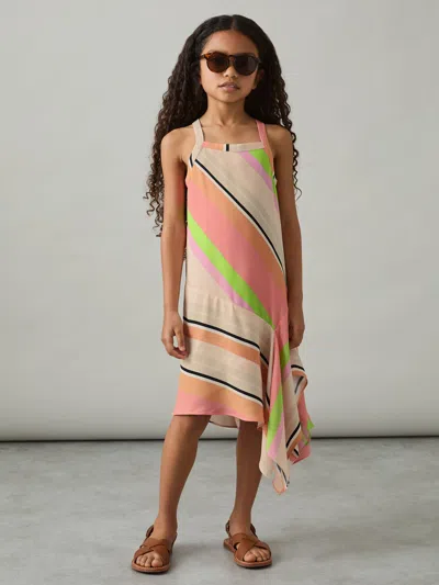 Reiss Multi Holly 4-9 Yrs Stripe-print Handkerchief Dress