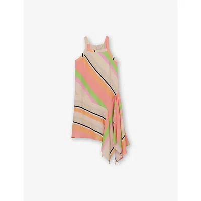 REISS HOLLY STRIPED WOVEN DRESS 4-9
