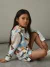 Reiss Multi Jessie 9-13 Yrs Abstract-print Sweatshirt And Shorts Set
