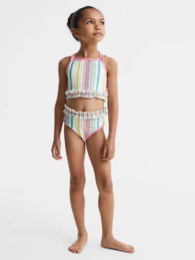 Reiss Multi Lyla Floral Print Ruffle Bikini Set