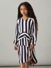 Reiss Multi Nola 9-13 Yrs Stripe-print Handkerchief Dress