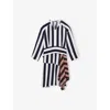 Reiss Multi Nola Stripe-print Long-sleeve Woven Dress 4-9