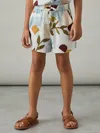 Reiss Multi Printed Drawstring-waist Shorts In Multi