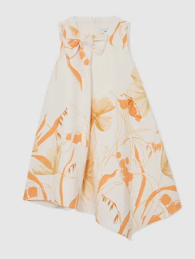 Reiss Kids'  Multi Stella 13-14 Yrs Floral-print Drape Shift Dress