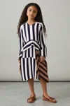 Reiss Multi Stripe-print Handkerchief Dress In Multi