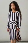 Reiss Multi Stripe-print Handkerchief Dress In Multi