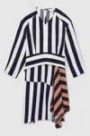 Reiss Multi Stripe-print Handkerchief Dress In Multi