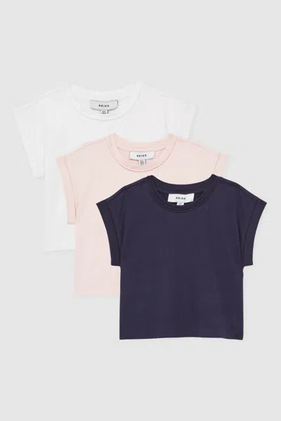 Reiss Multi Terry 3 Pack 13-14 Yrs Cotton-jersey Cropped T-shirt 3 Pack