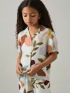 Reiss Multi Tommi 9-13 Yrs Printed Cuban Collar Shirt
