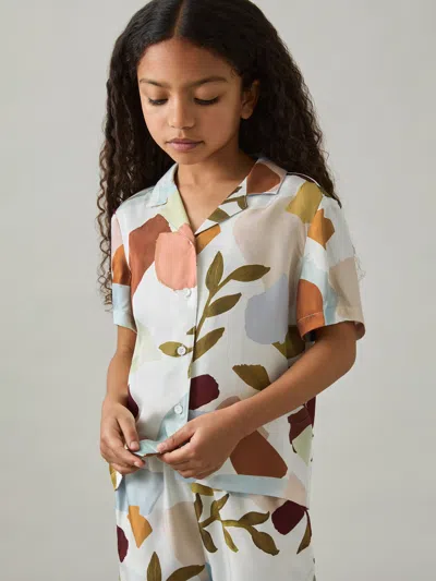 Reiss Multi Tommi 9-13 Yrs Printed Cuban Collar Shirt