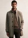 Reiss Hybrid Overcoat With Removable Interior In Brown