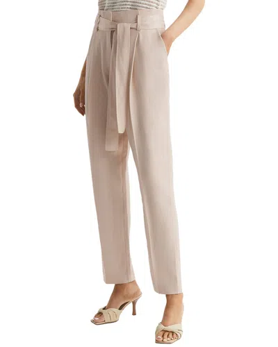 Reiss Mylie Linen-blend Taper Trouser In Neutral