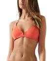 Reiss Riah Fixed Triangle Bikini Top With Trim In Red