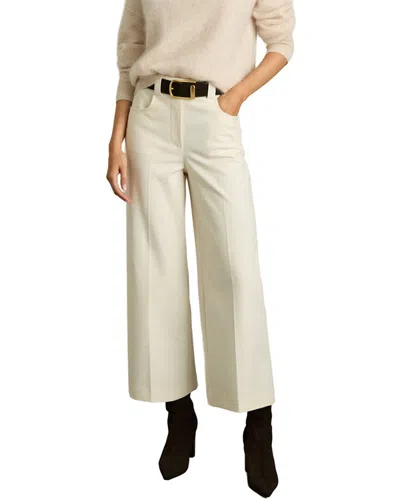Reiss Cream Twill Culotte Trousers In Neutral