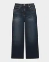 Reiss Womens Myrtle Mid-rise Wide-leg Denim Jeans Dark Blue In Dark Blue