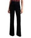 Reiss Womens Black Myrtle Flared-leg Velvet Trousers In Black