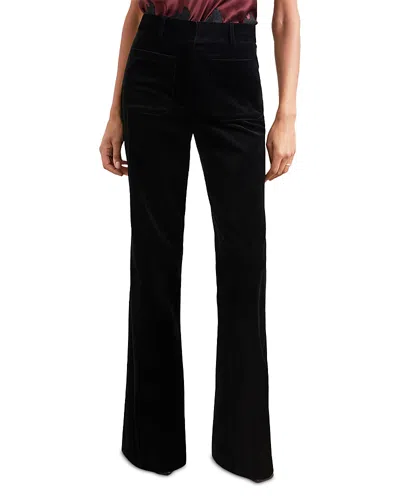 REISS MYRTLE VELVET FLARED PANTS