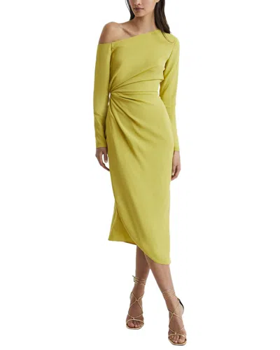 REISS REISS NADIA OFF-SHOULDER DRAPE MIDI DRESS