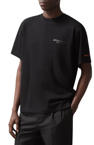Reiss Nakata Logo Embellished T-shirt In Black